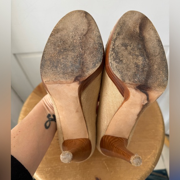 Woven Stuart Weitzman peep to heels - Picture 3 of 8